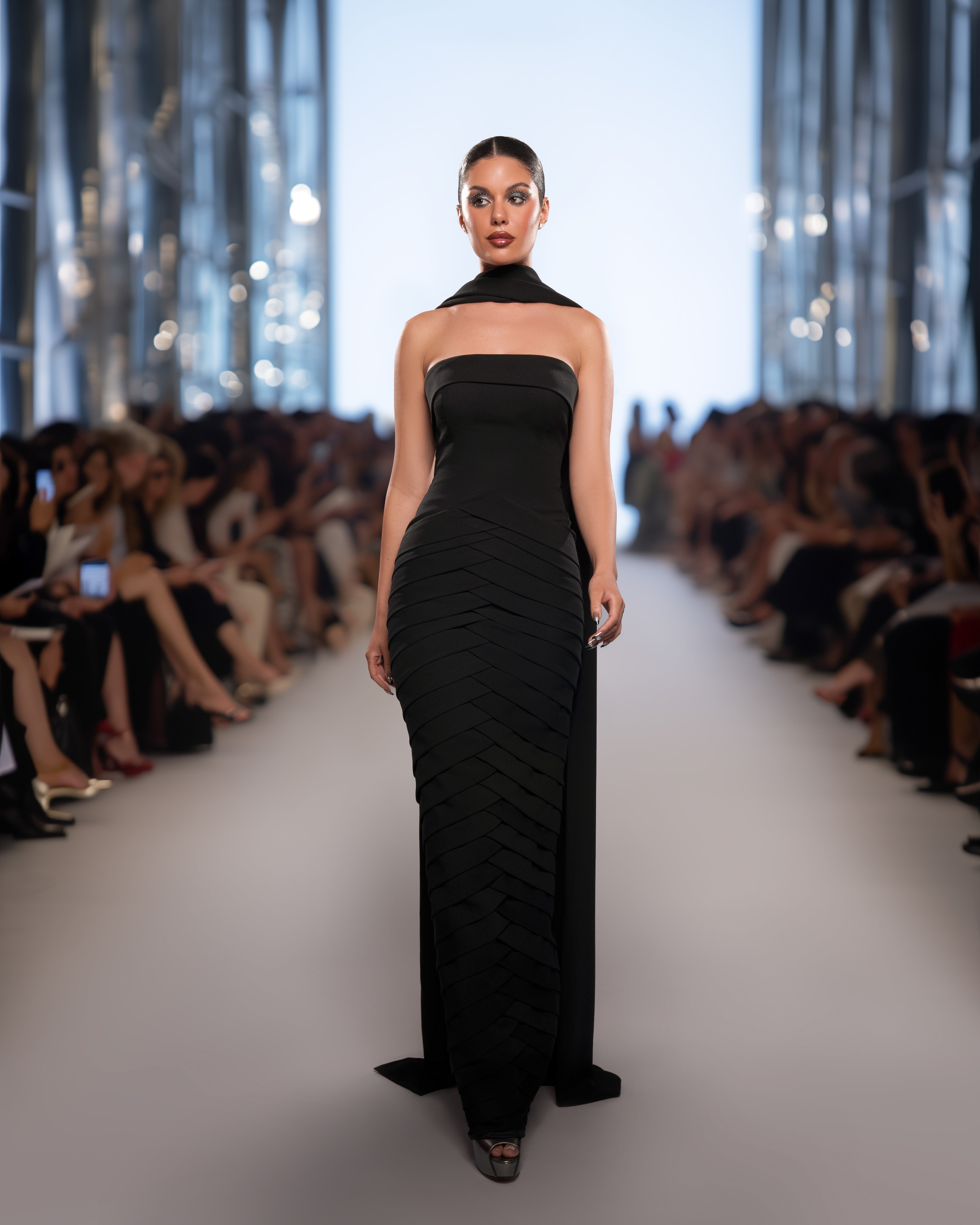 Crepe with Scarf Dress