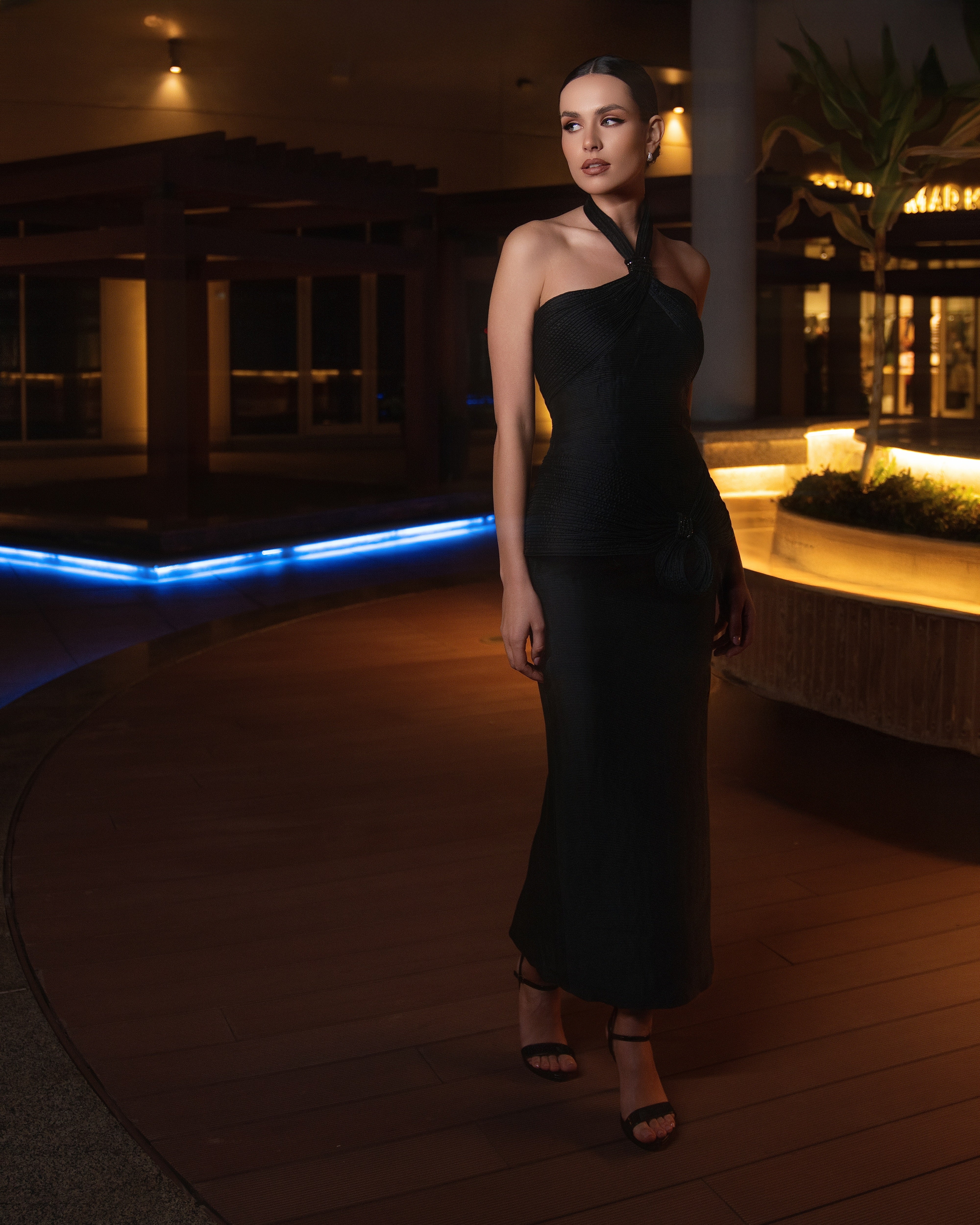 long skirt and neck top dress
