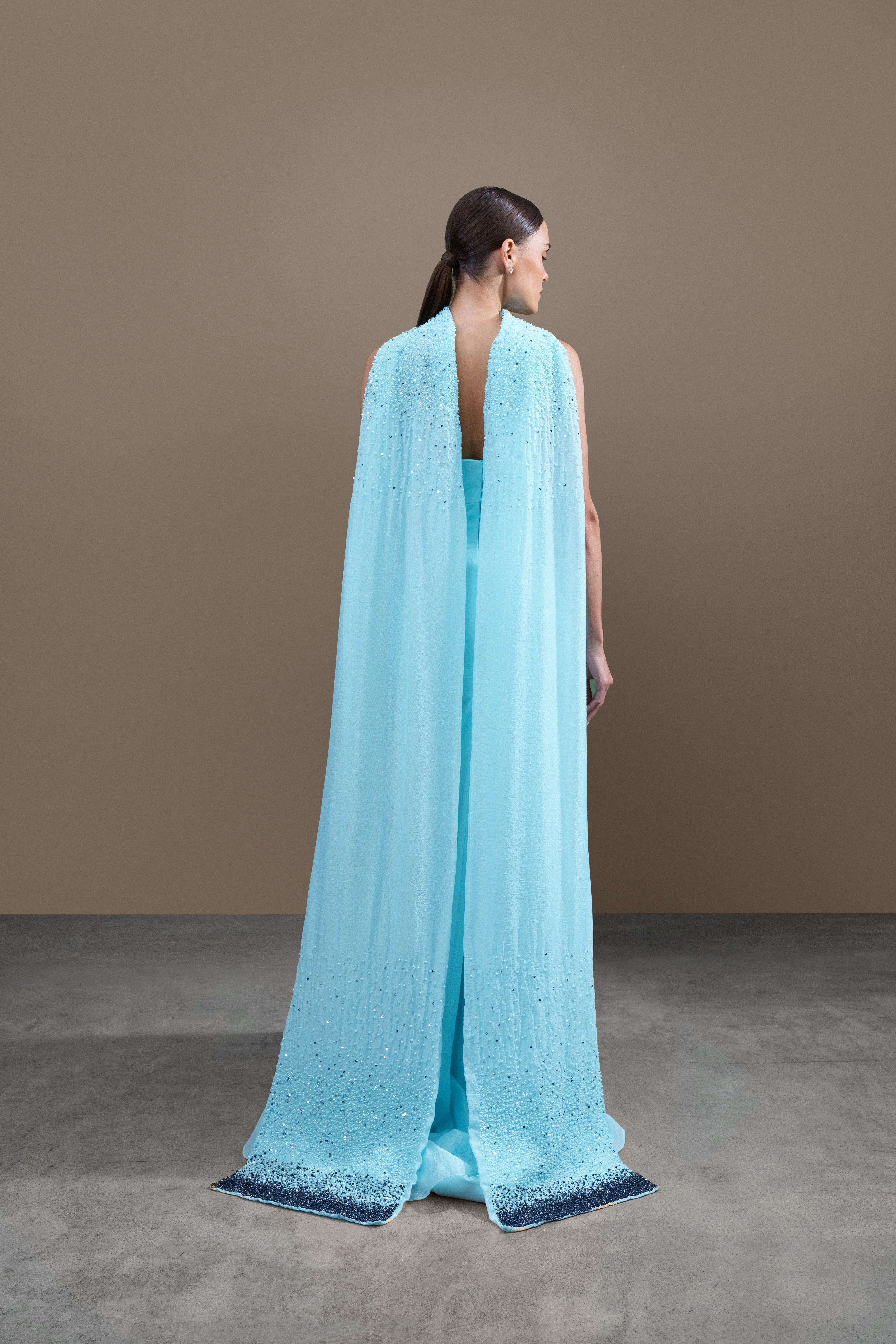 Cotton Gazar fabric with Embellished shawl