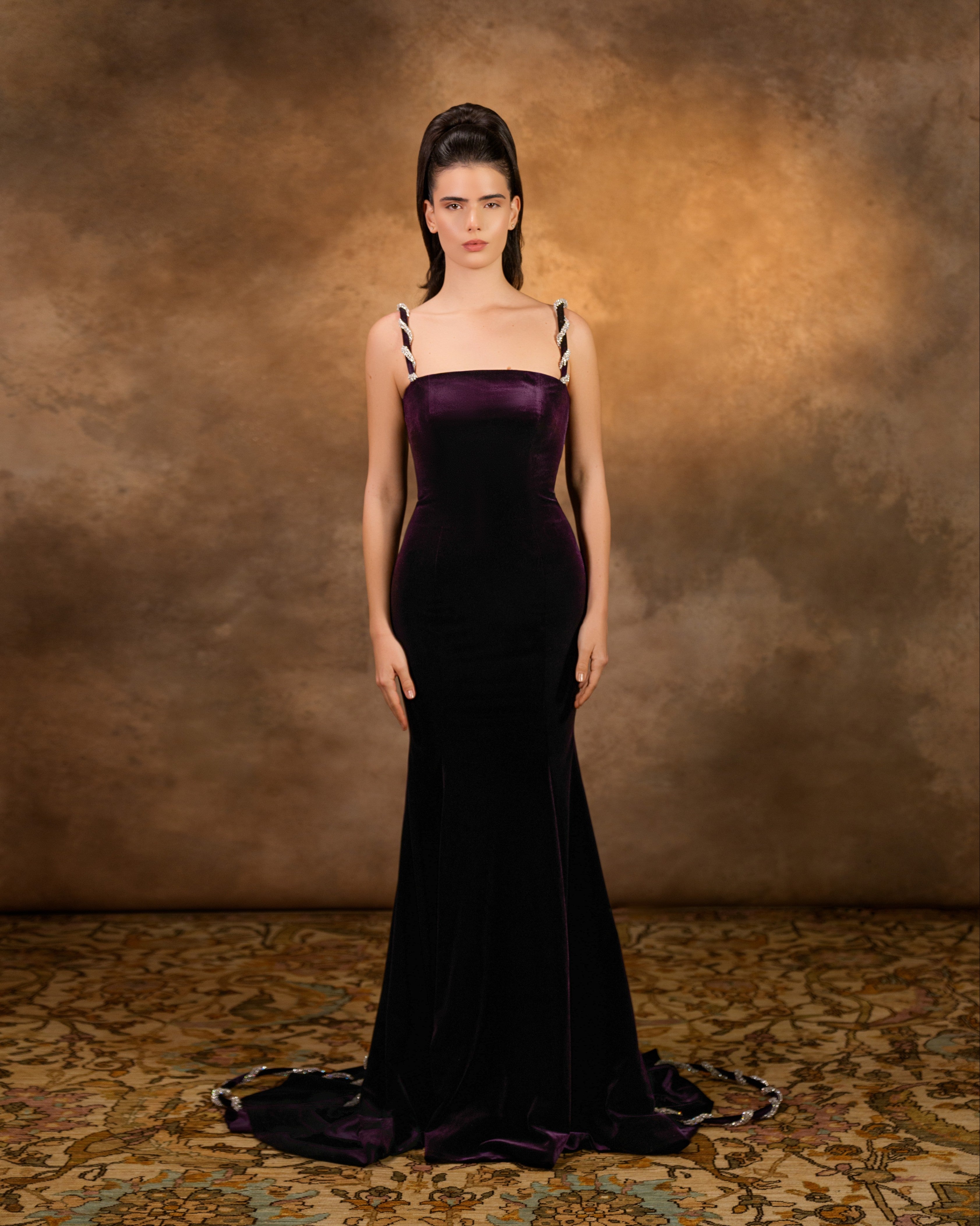 Velvet with crystal linings