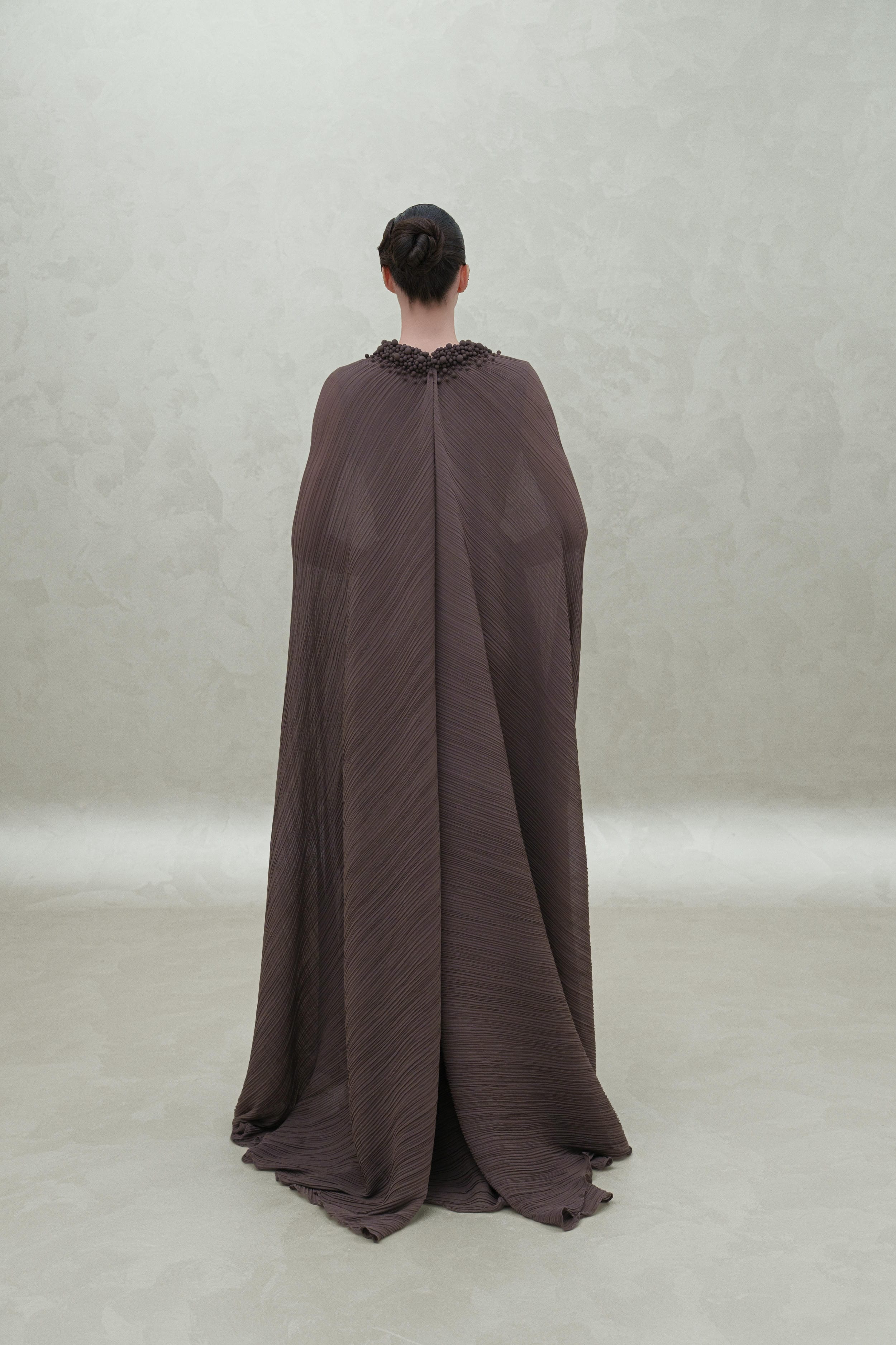 front matt pearls long dress