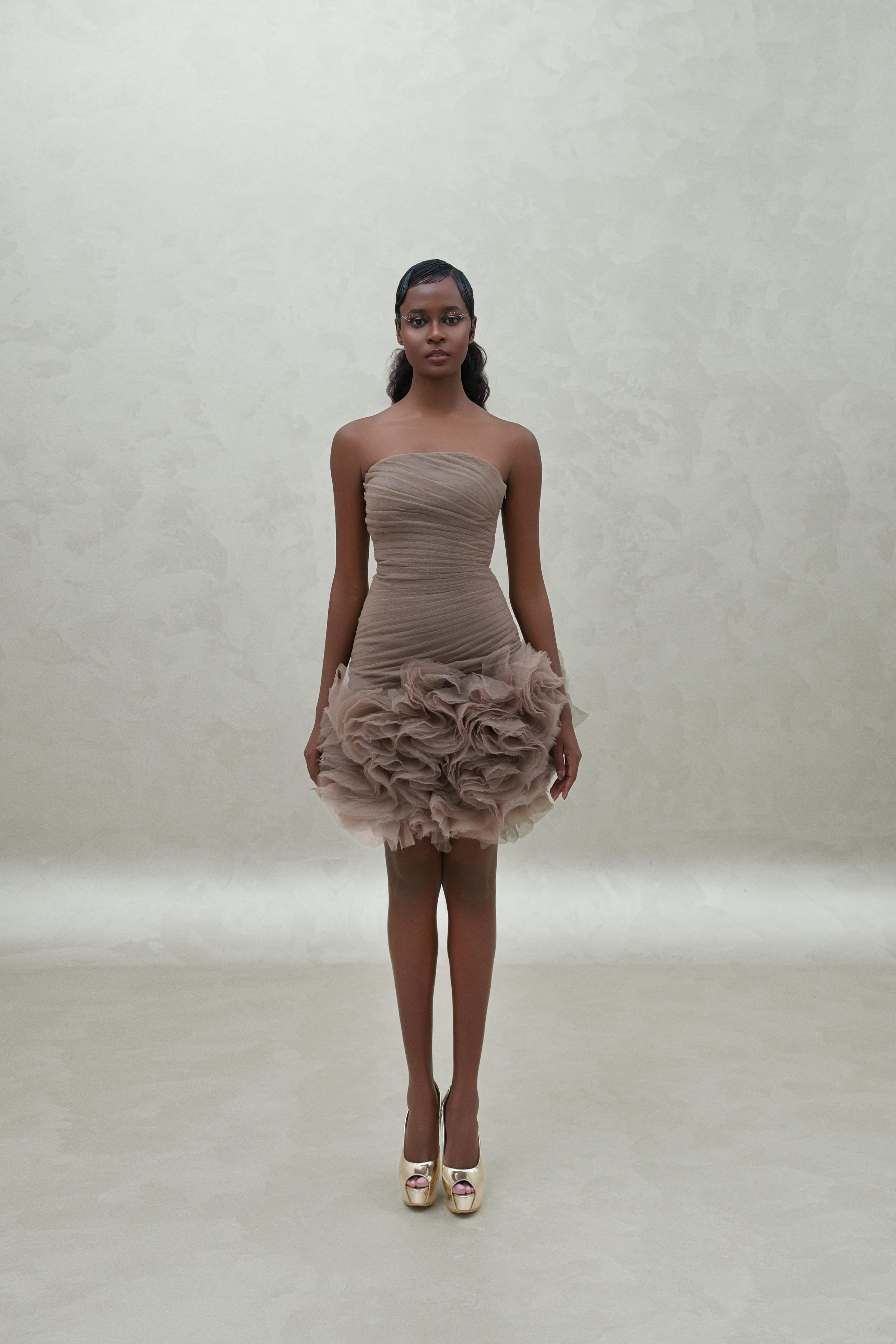 short dress with bottom ruffles