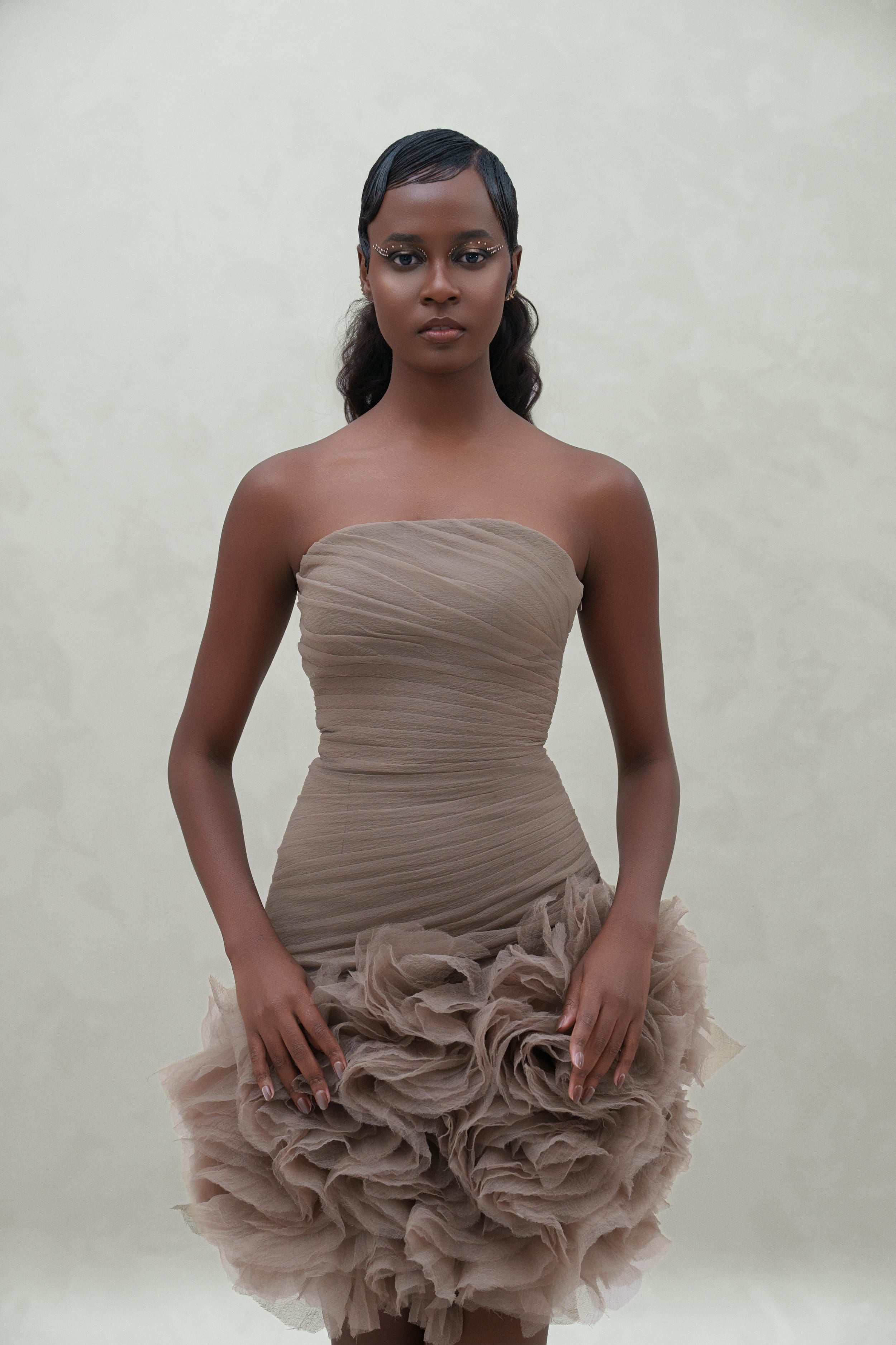 short dress with bottom ruffles