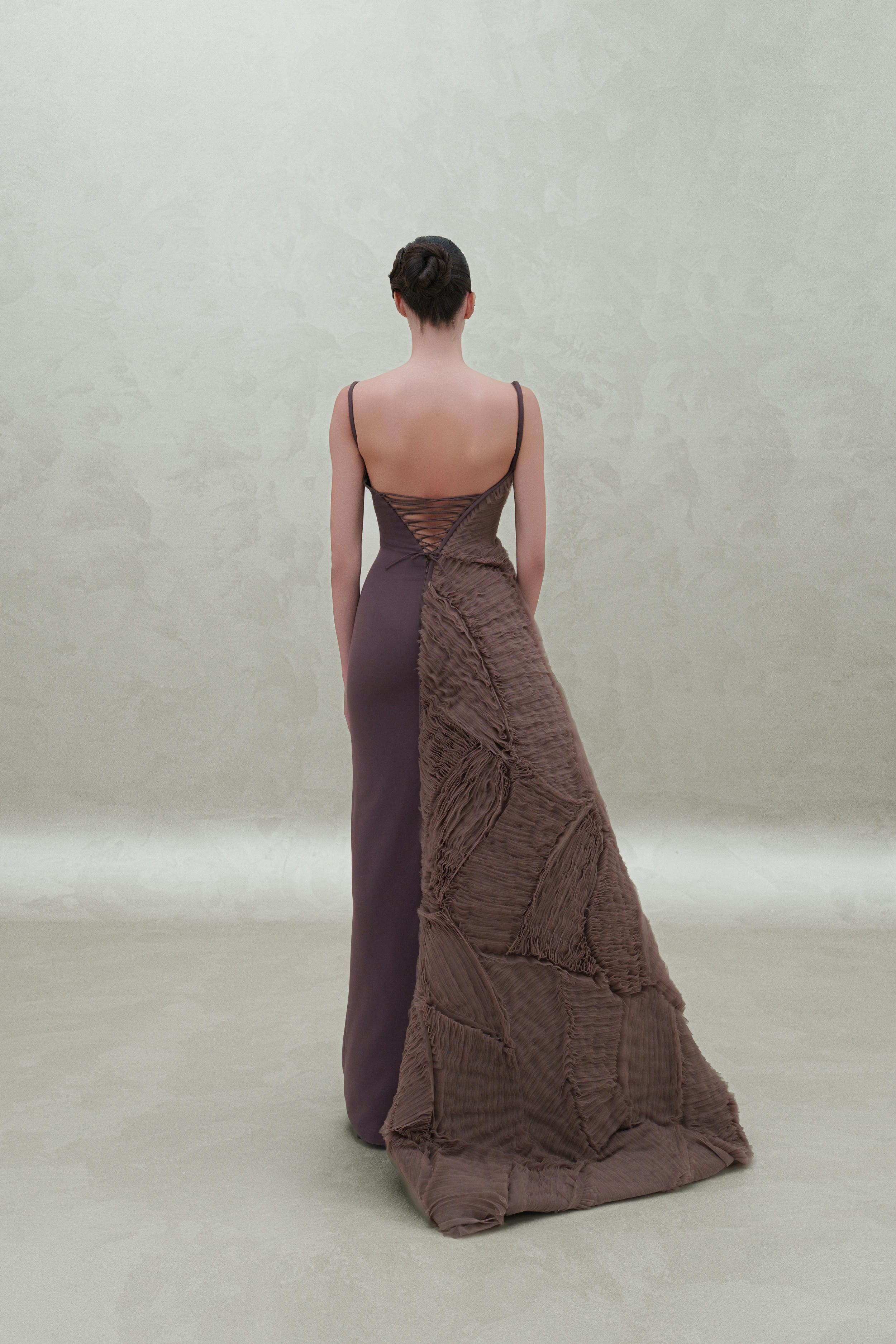 side layer long dress