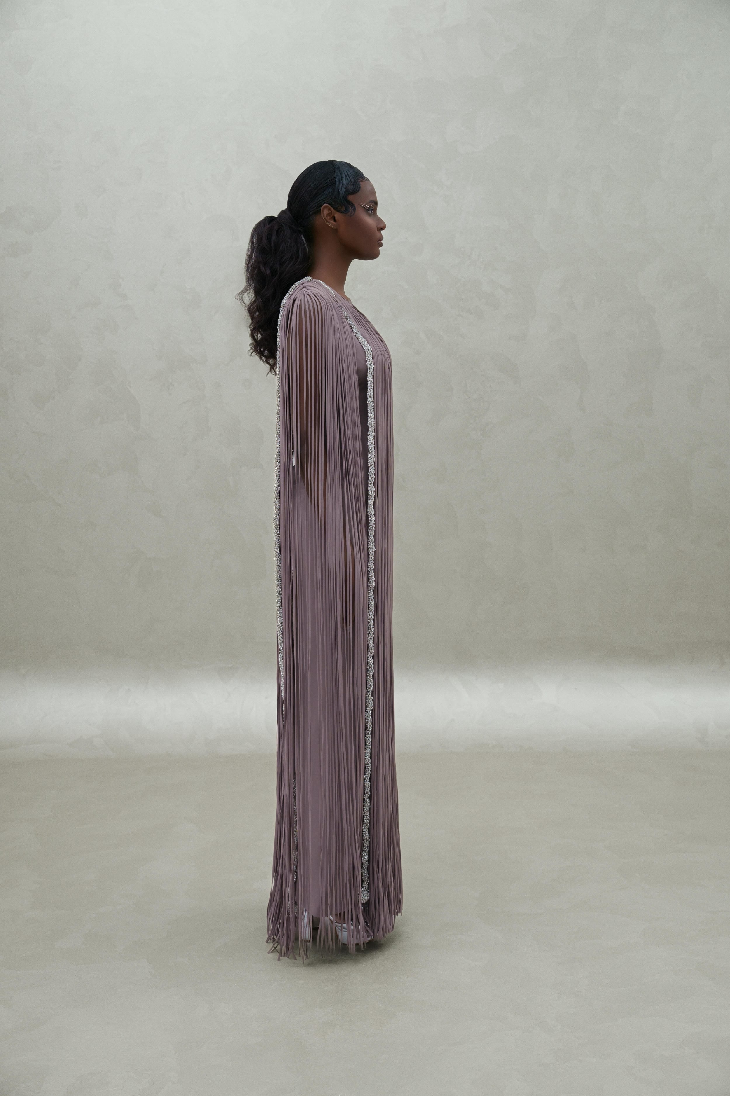 hem dress with a crystal line set