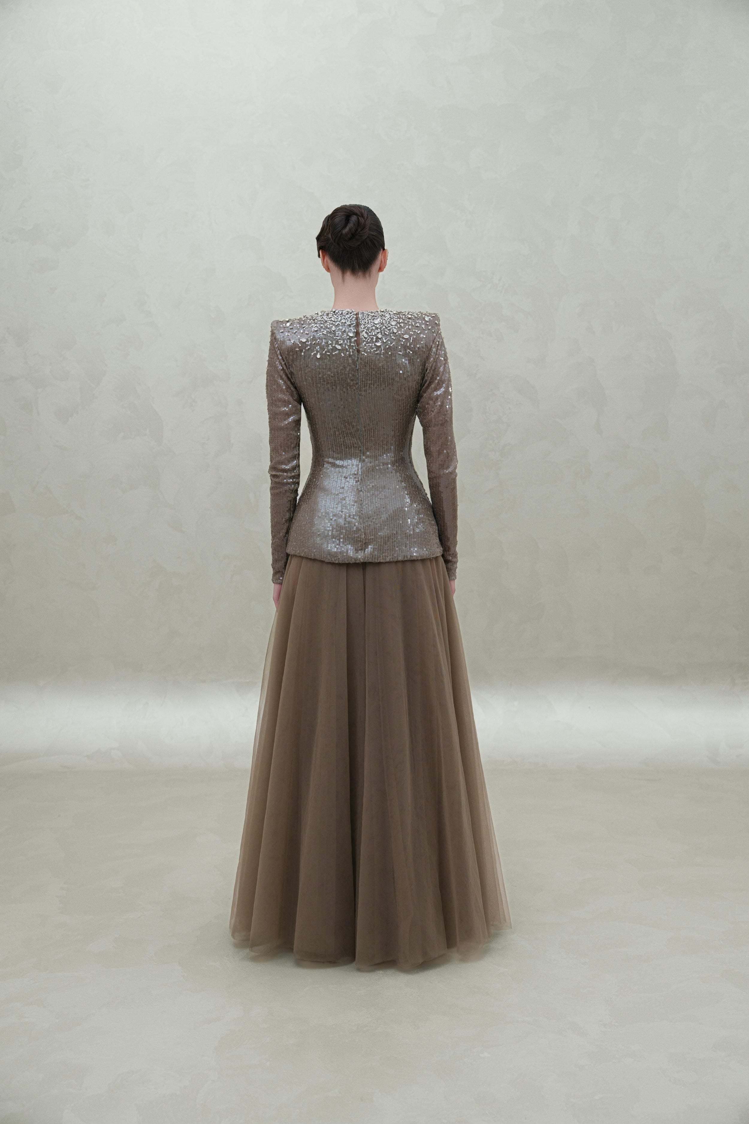 Sequin top with tour skirt