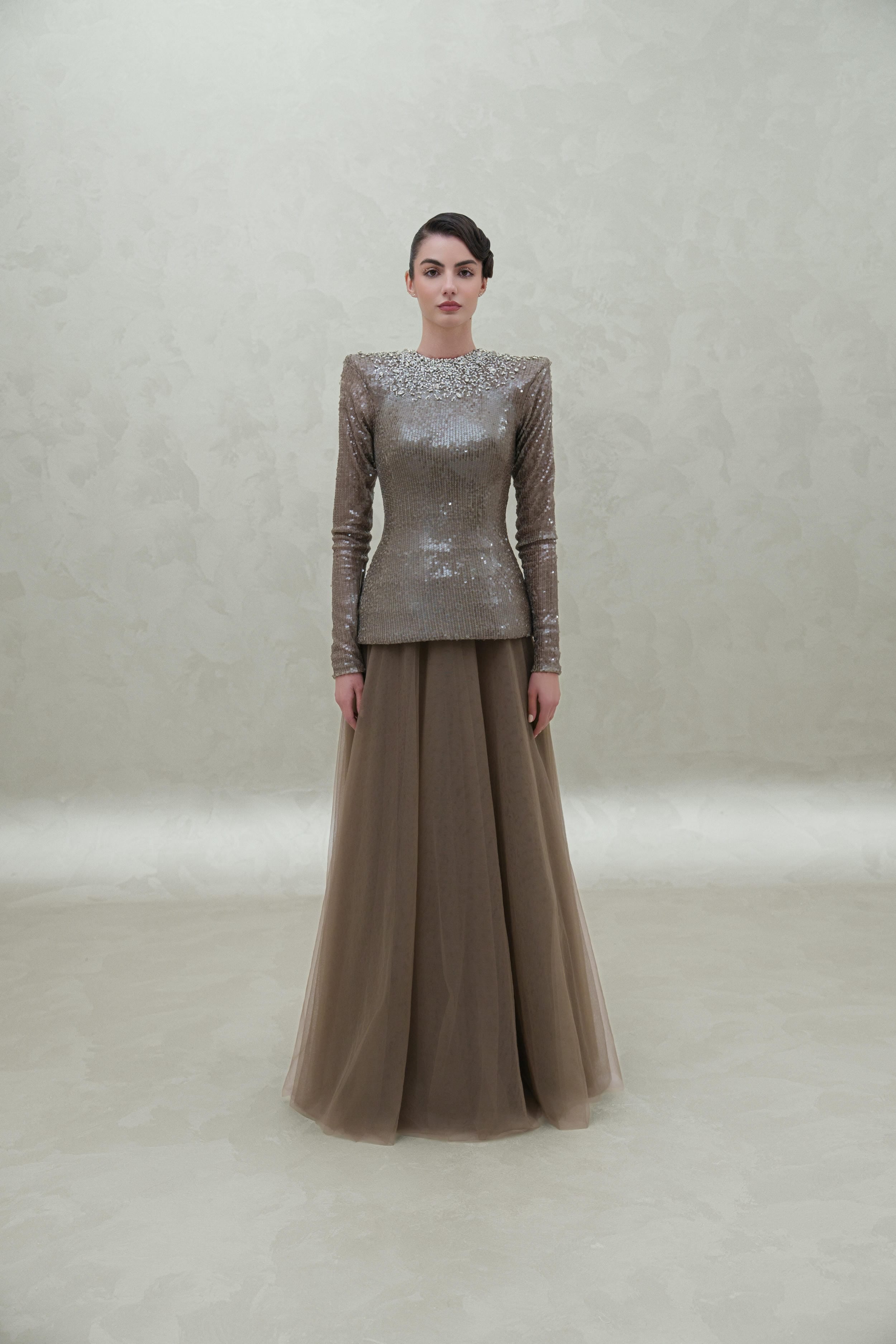 Sequin top with tour skirt