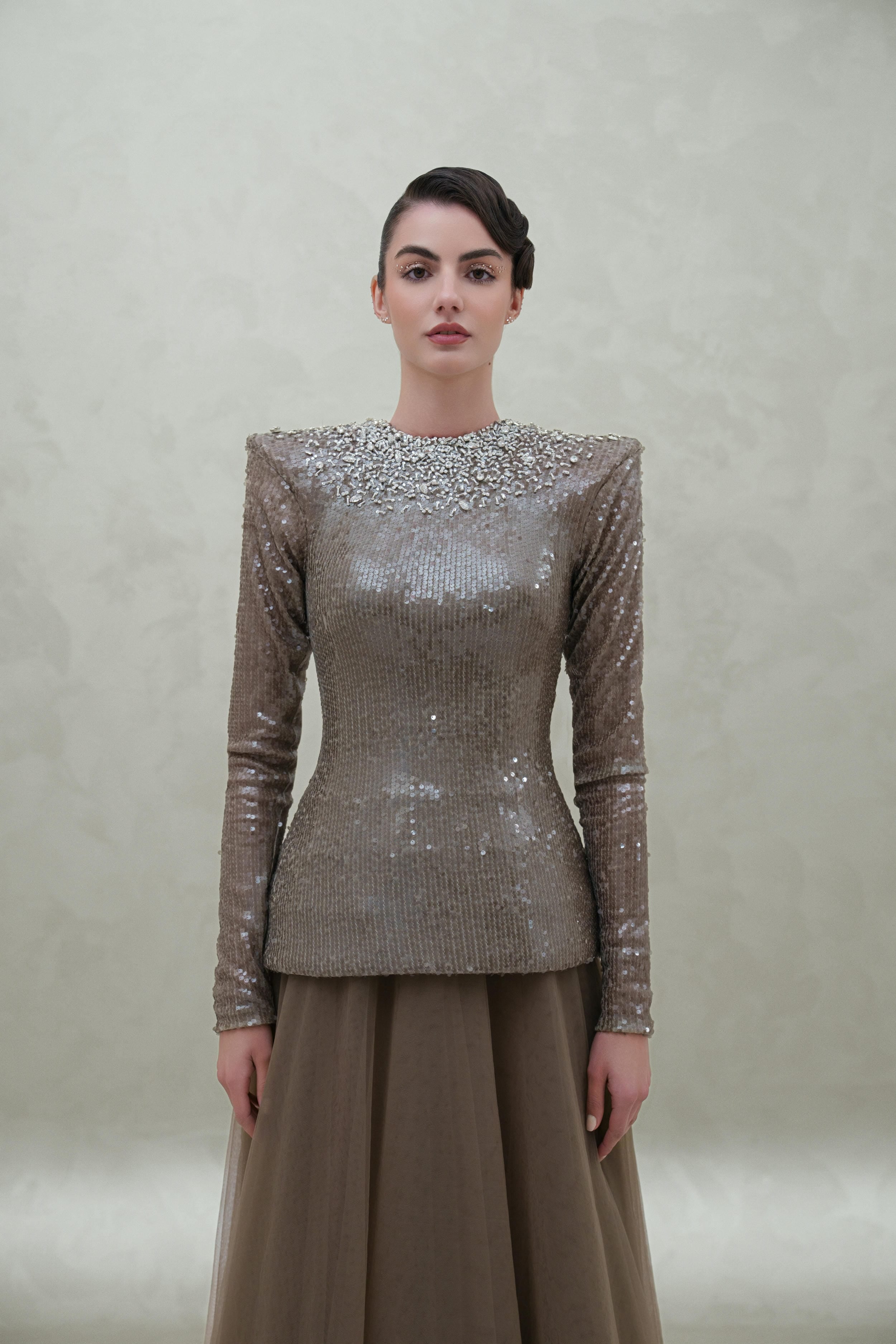 Sequin top with tour skirt