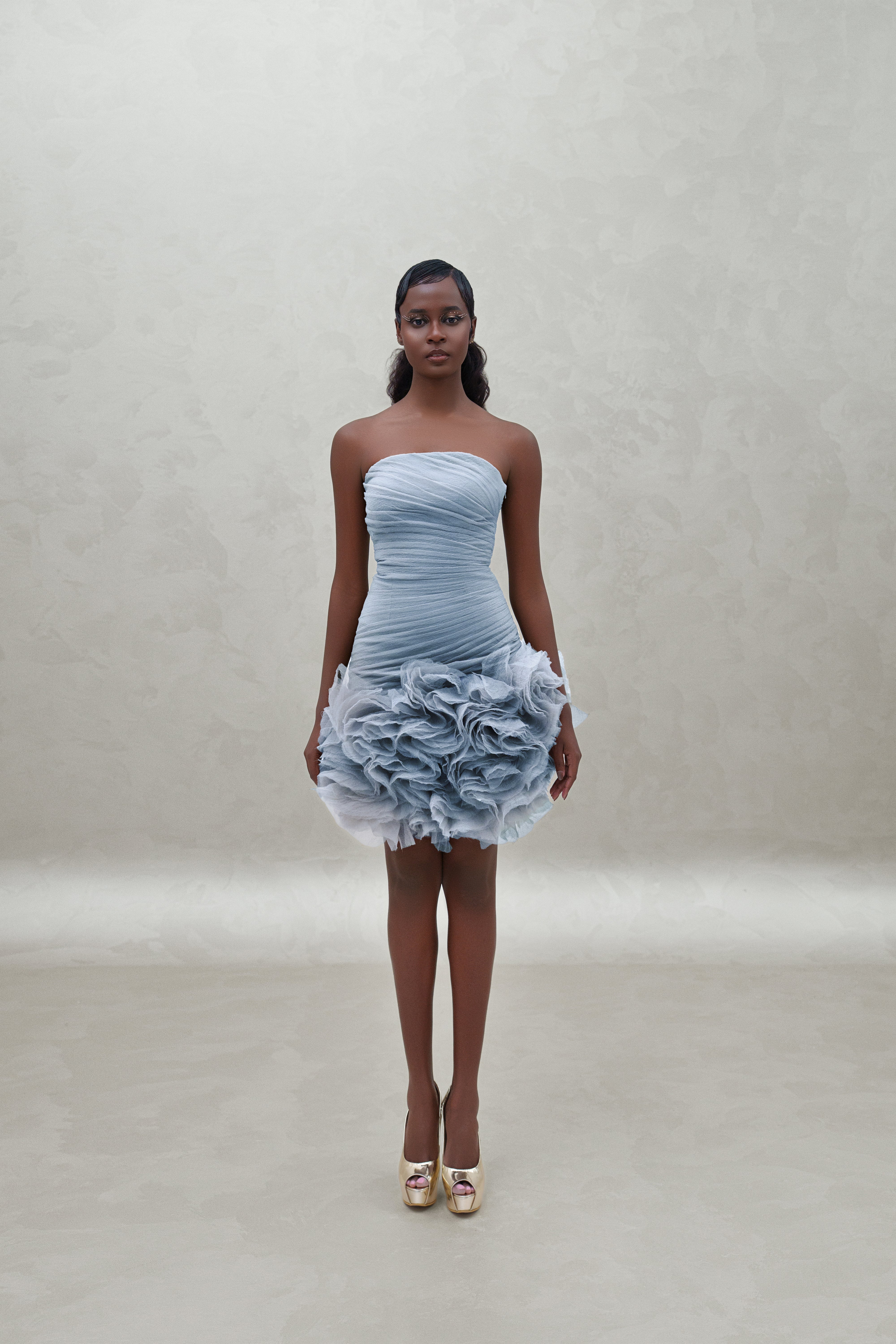 short dress with bottom ruffles