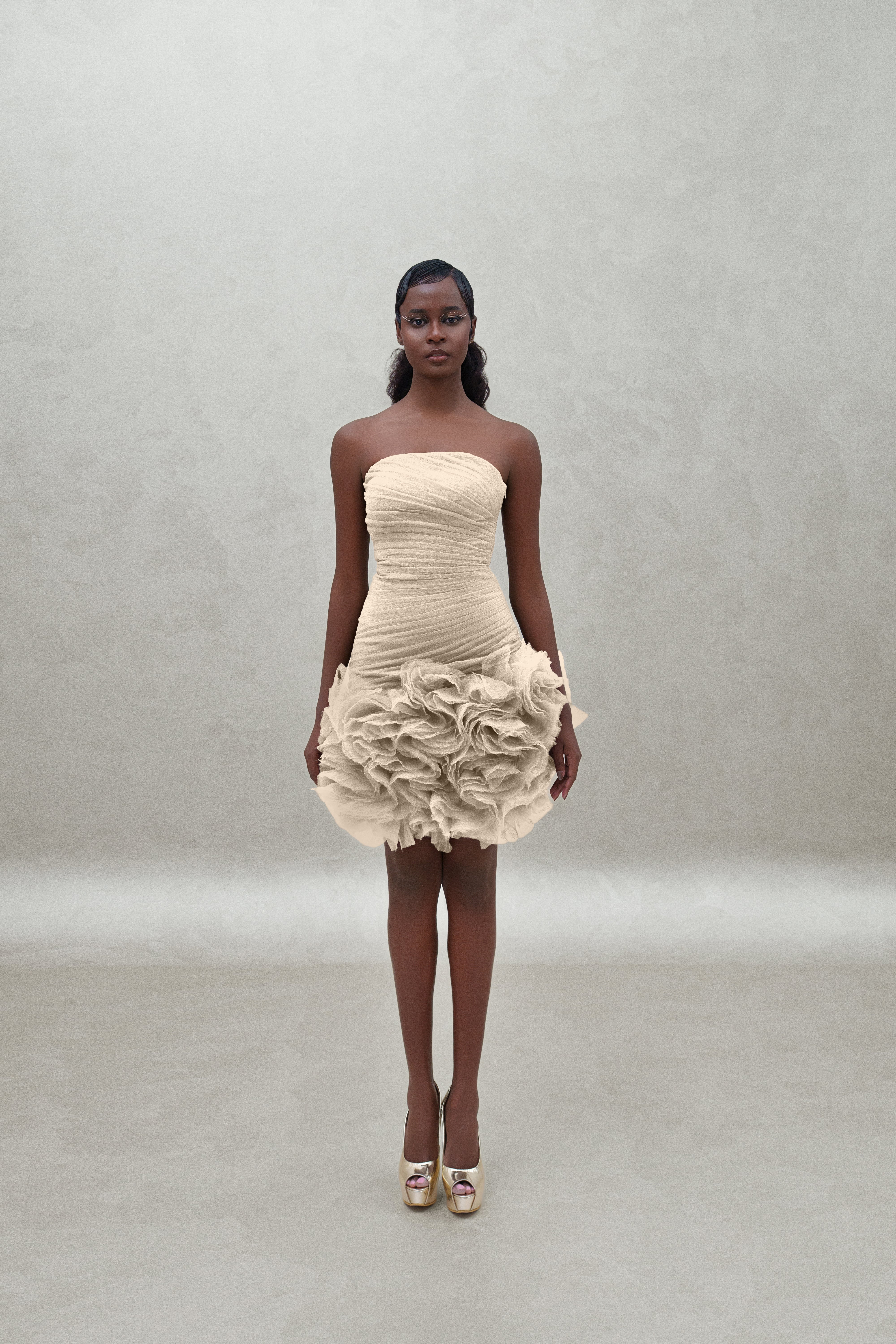 short dress with bottom ruffles