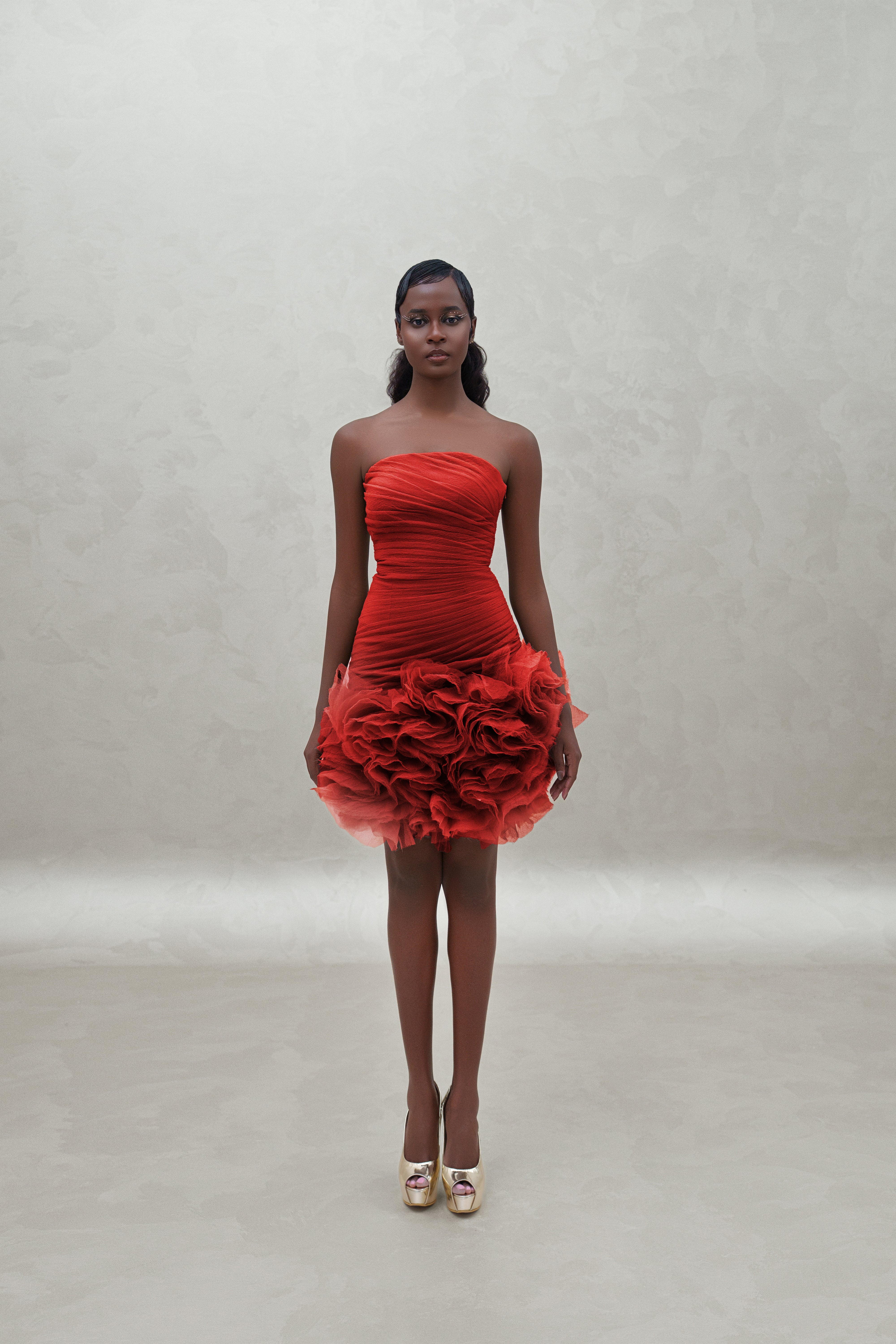 short dress with bottom ruffles