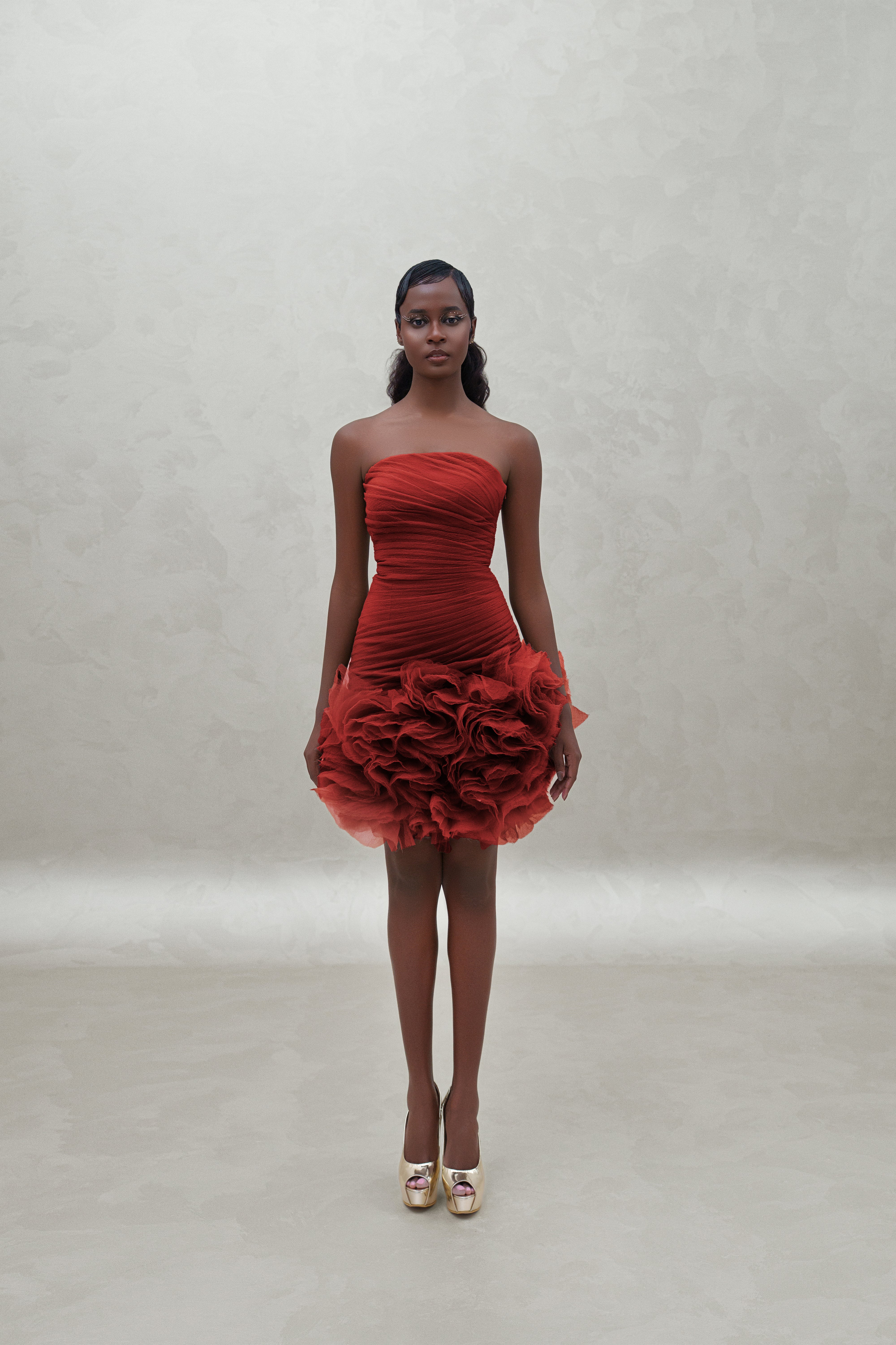 short dress with bottom ruffles