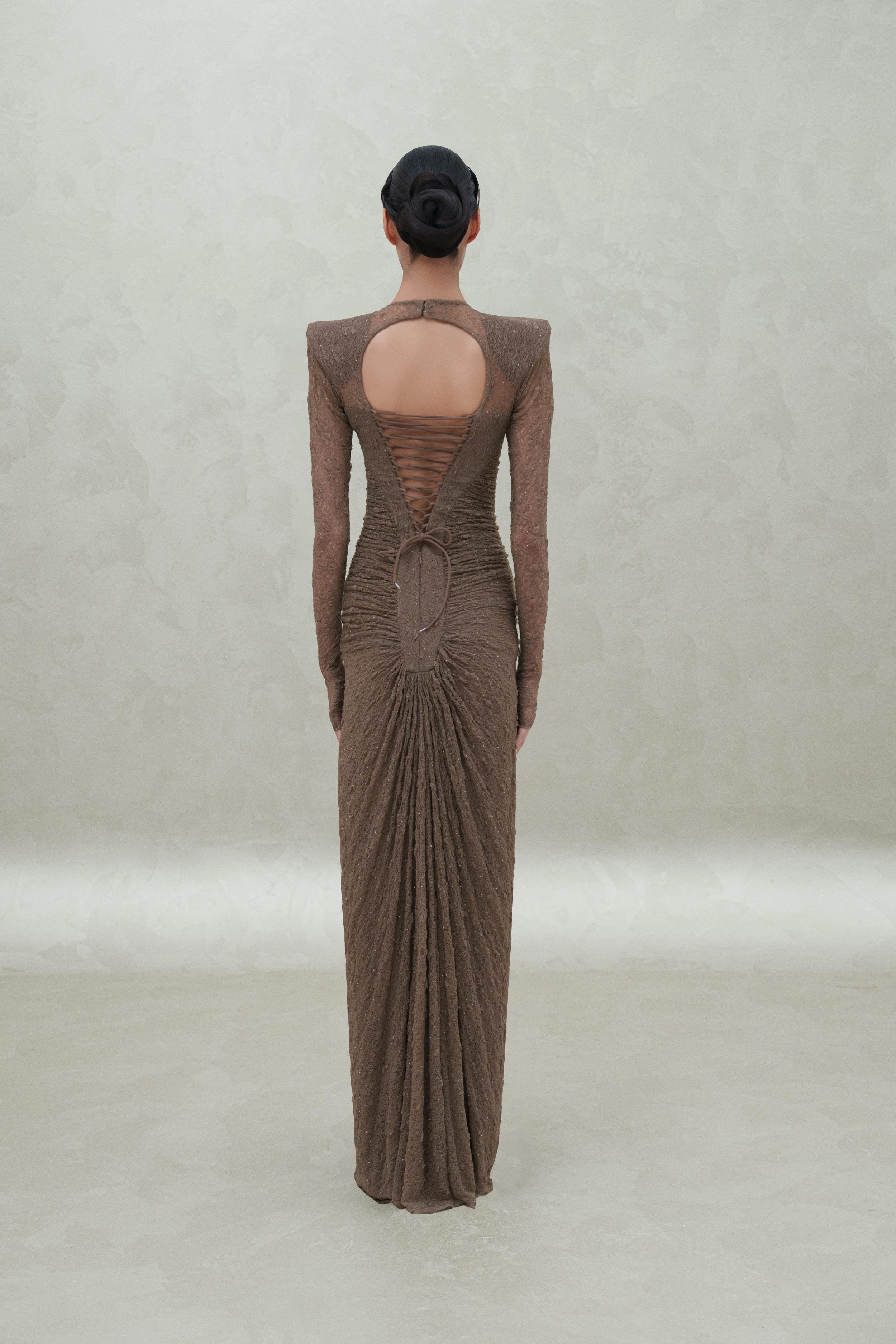 shoulder long sleeve dress