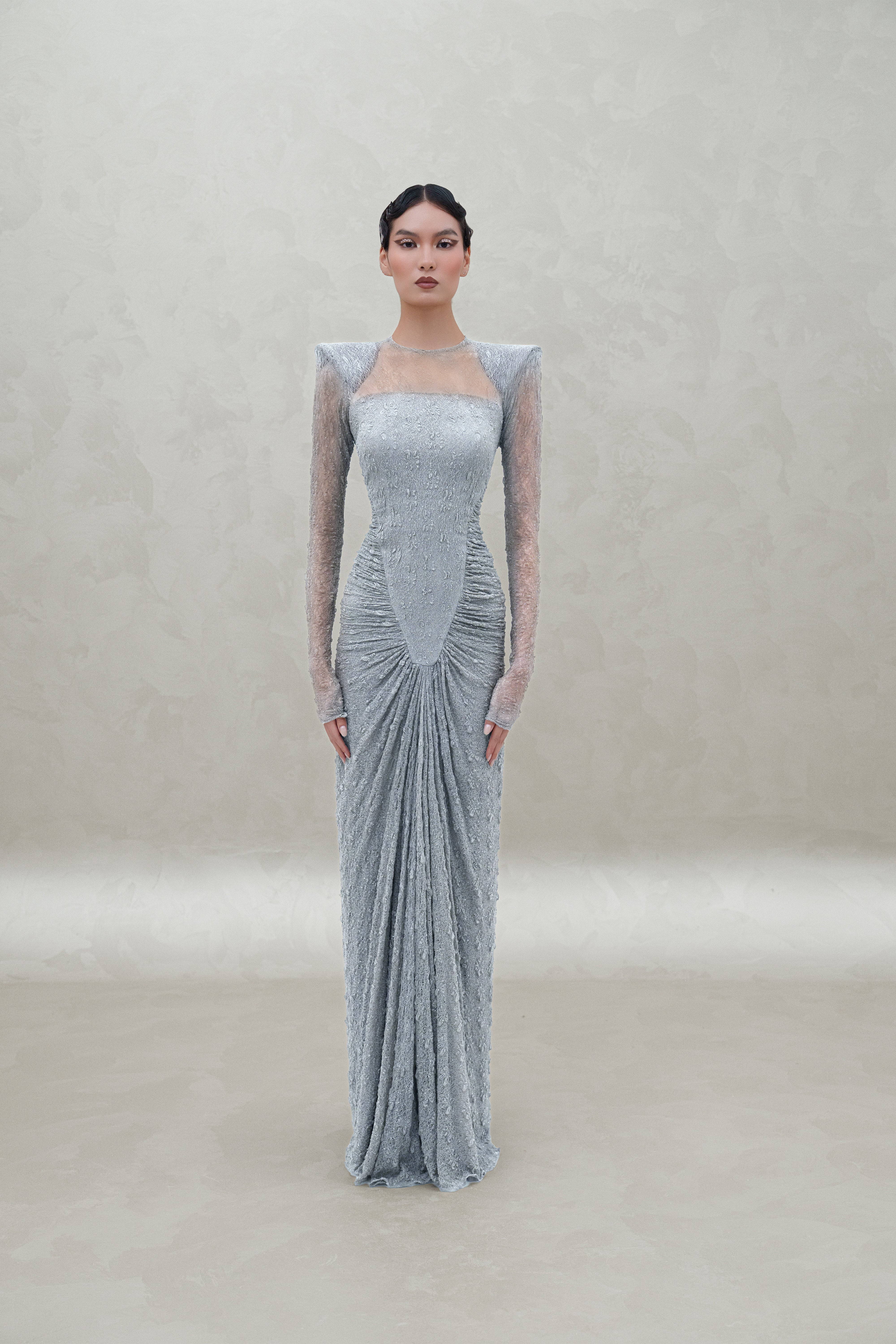 shoulder long sleeve dress