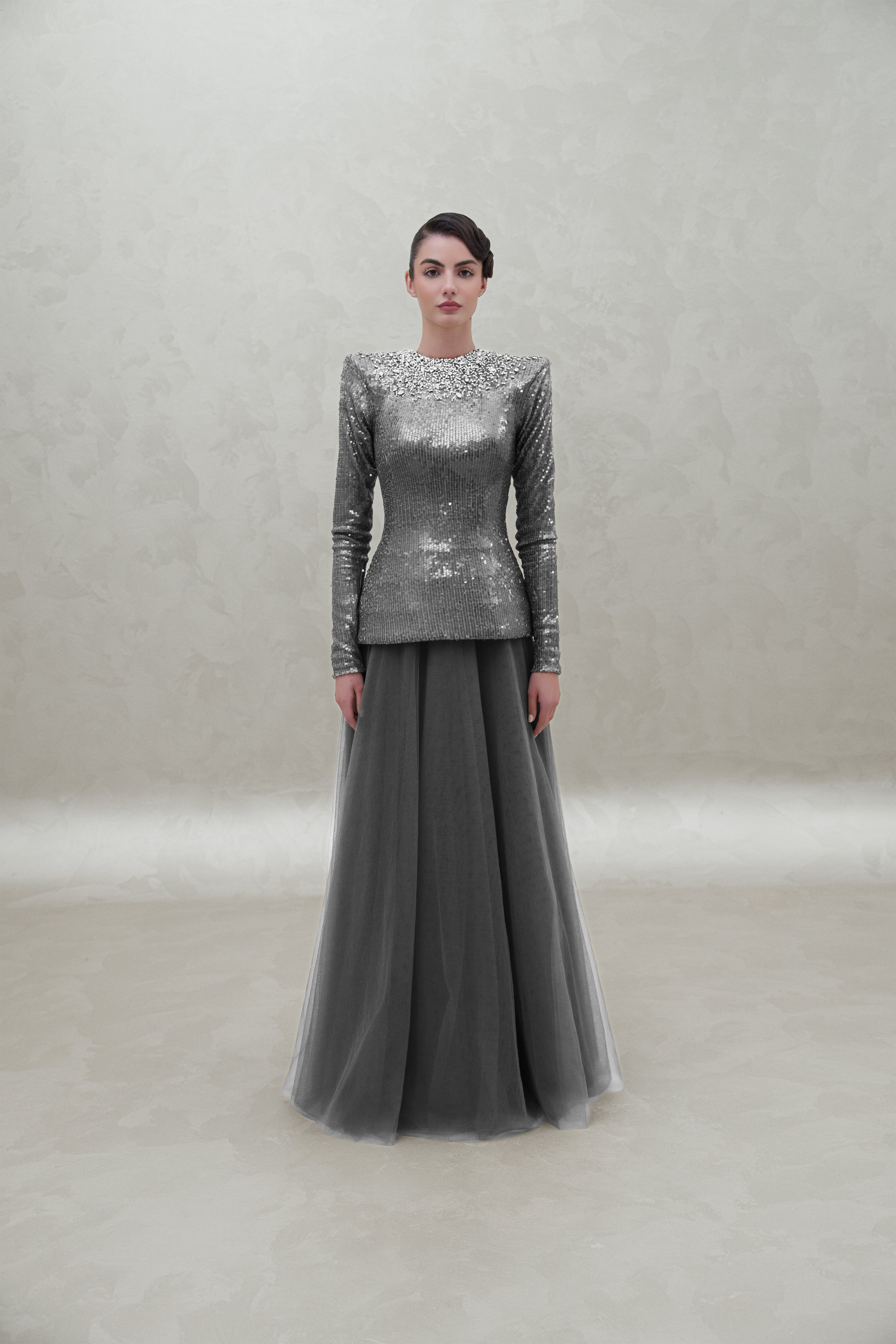 Sequin top with tour skirt
