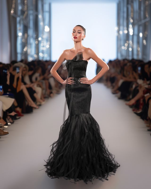 A mermaid-cut dress