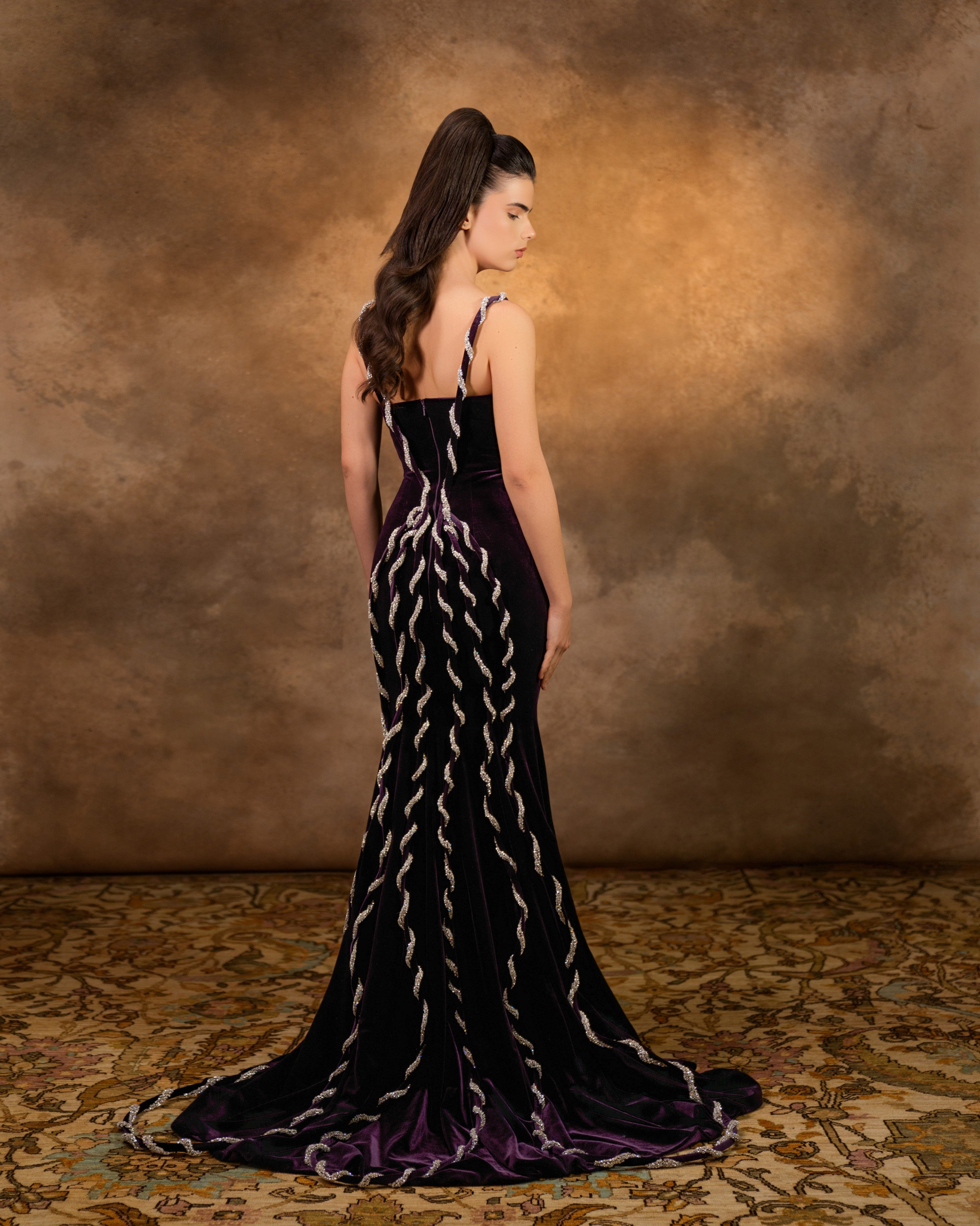 Velvet with crystal linings