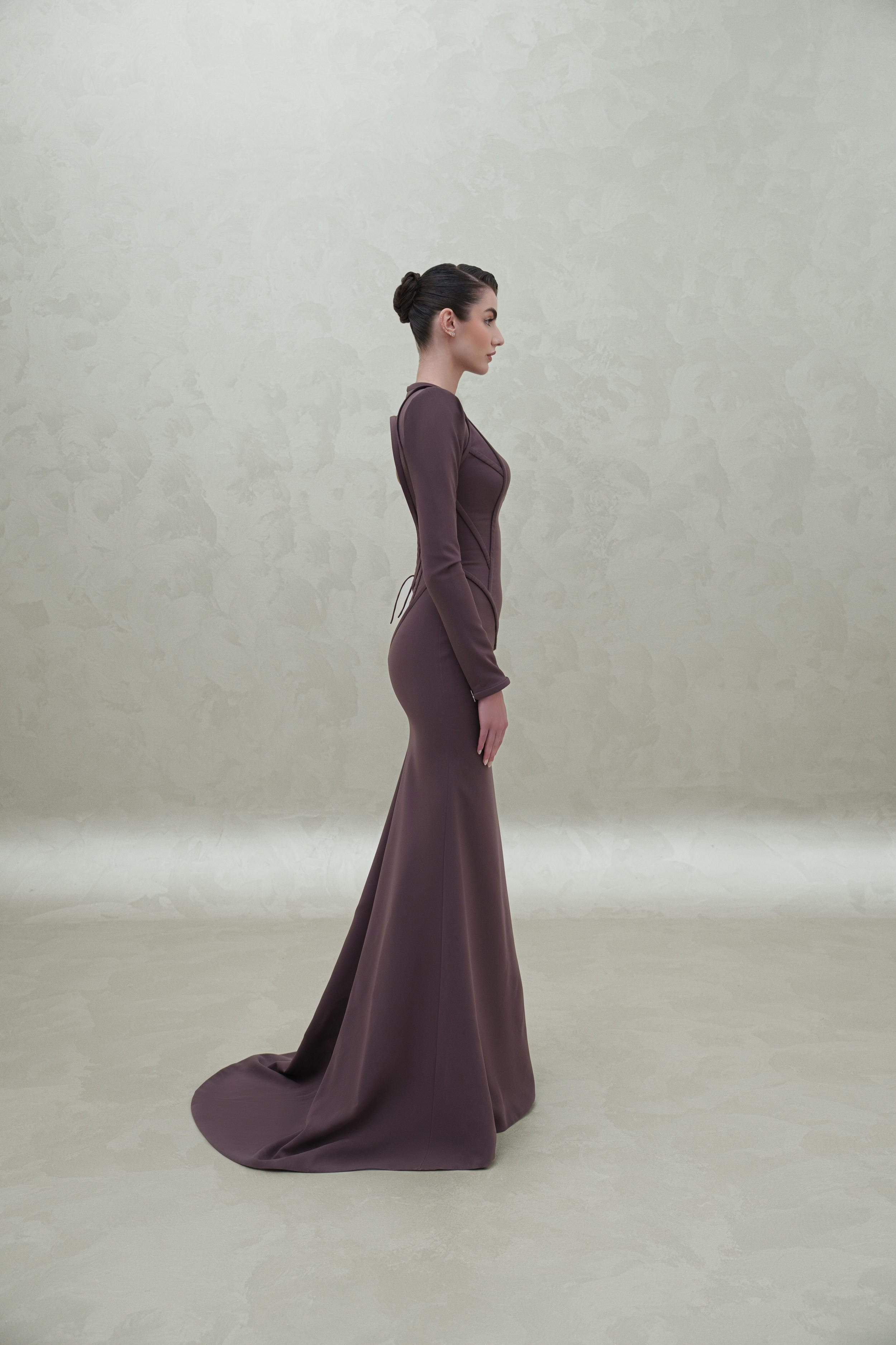 long sleeves with silver logo dress
