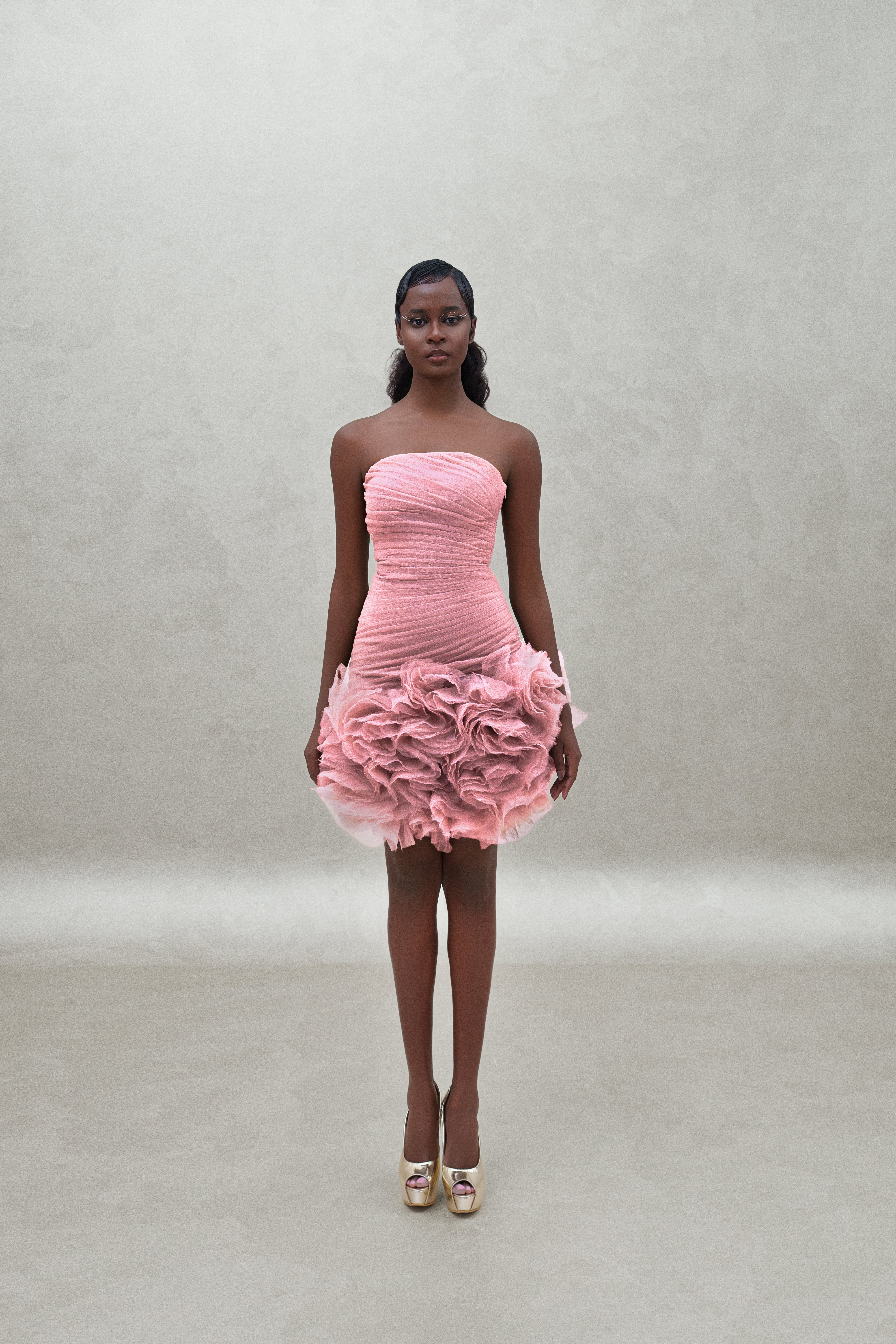 short dress with bottom ruffles